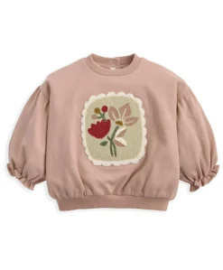 Boucle Placement Sweatshirt – Pink
