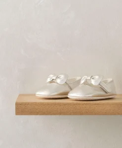 Bow Pram Shoes - Gold