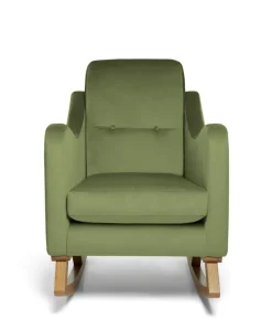 Bowdon Nursing Chair & Footstool Set - Olive Velvet
