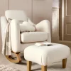 Bowdon Nursing Chair & Footstool Set - Off White Boucle
