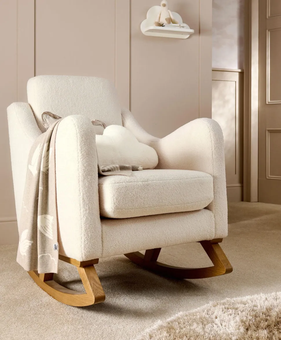 Bowdon Nursing Chair & Footstool Set - Off White Boucle