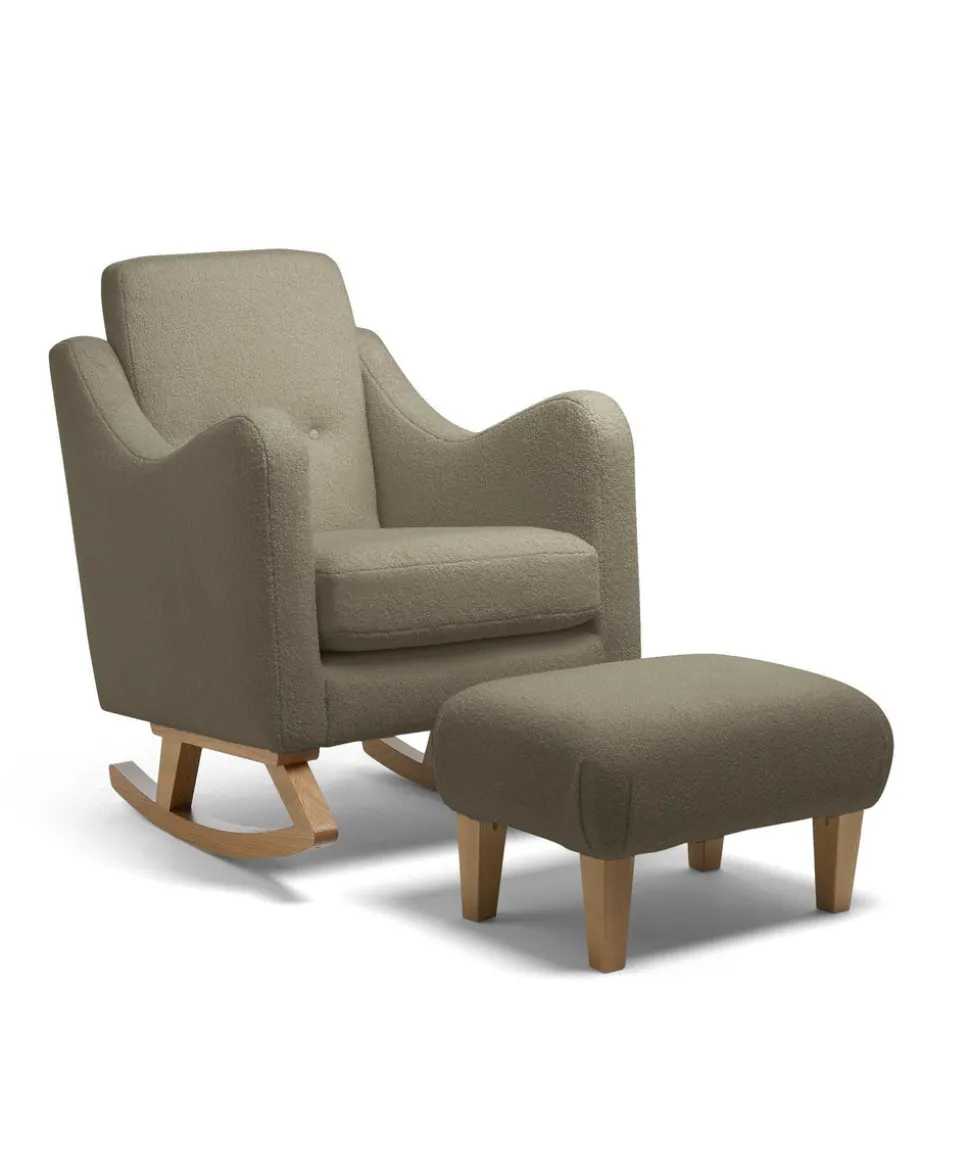 Bowdon Nursing Chair & Footstool Set - Mink Boucle