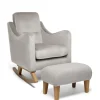 Bowdon Nursing Chair & Footstool Set - Silver Woven