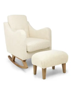 Bowdon Nursing Chair & Footstool Set - Sandstone Textured Weave