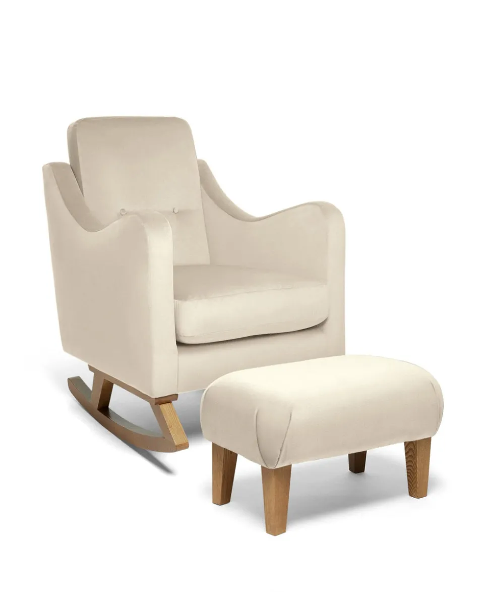 Bowdon Nursing Chair & Footstool Set - Latte Velvet