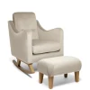 Bowdon Nursing Chair & Footstool Set - Stone Velvet