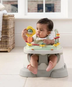 Bug 3-in-1 Floor & Booster Seat with Activity Tray - Pebble Grey