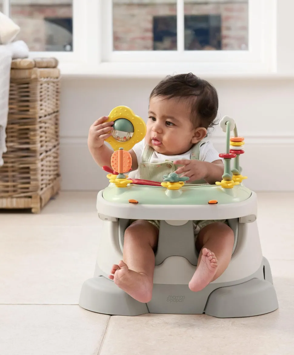 Bug 3-in-1 Floor & Booster Seat with Activity Tray - Pebble Grey
