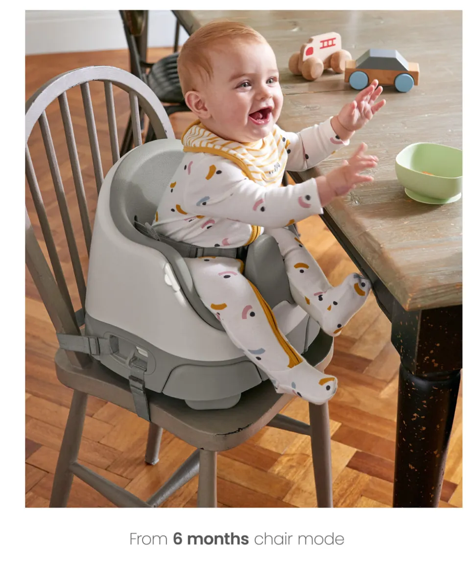 Bug 3-in-1 Floor & Booster Seat with Activity Tray - Pebble Grey