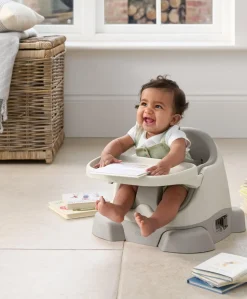Bug 3-in-1 Floor & Booster Seat with Activity Tray - Pebble Grey