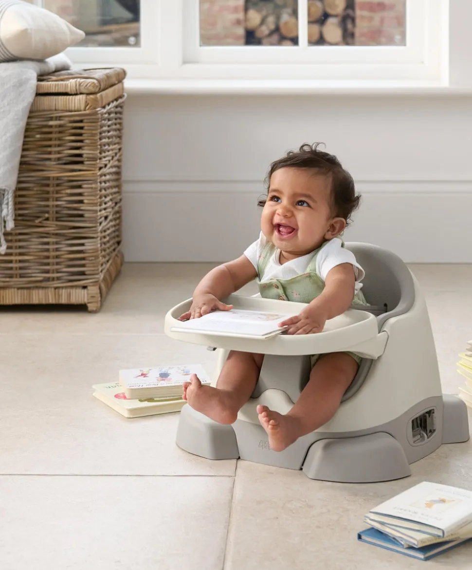 Bug 3-in-1 Floor & Booster Seat with Activity Tray - Pebble Grey