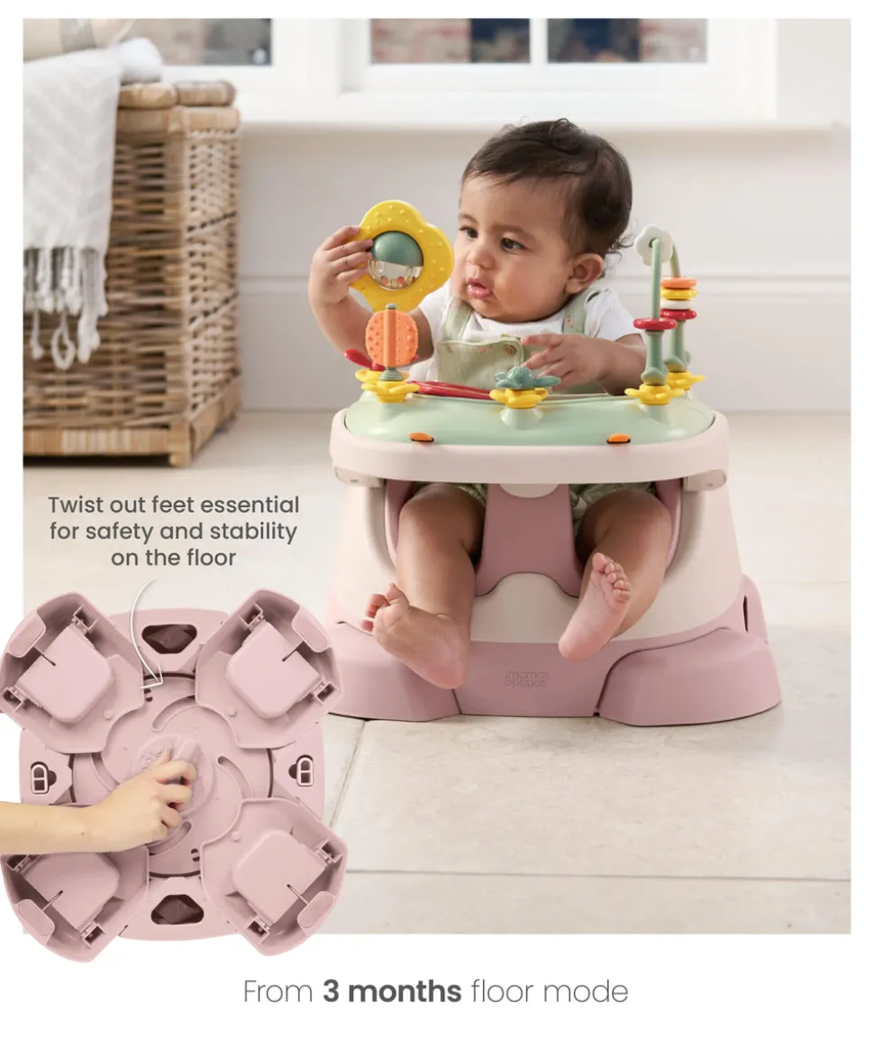 Bug 3-in-1 Floor & Booster Seat with Activity Tray - Blossom