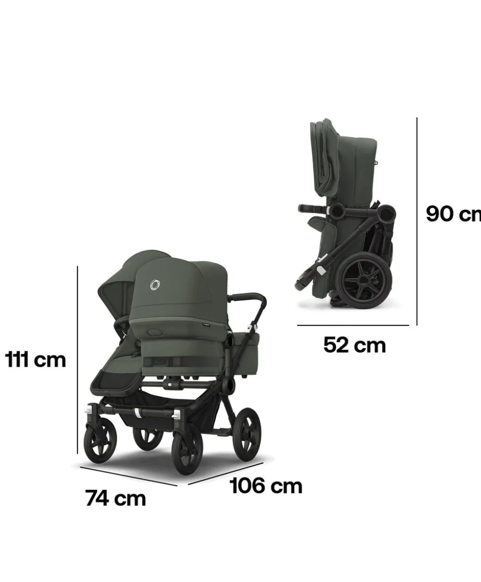 Bugaboo Donkey 5 Double Carrycot & Seat Pushchair - Forest Green