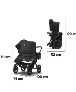 Bugaboo Donkey 5 Double Carrycot & Seat Pushchair - Midnight Black