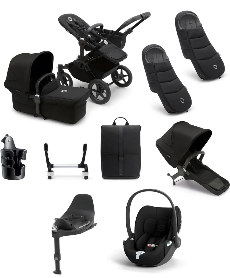 Bugaboo Donkey 5 Duo Pushchair Bundle with Cloud T Car Seat & Base - Black