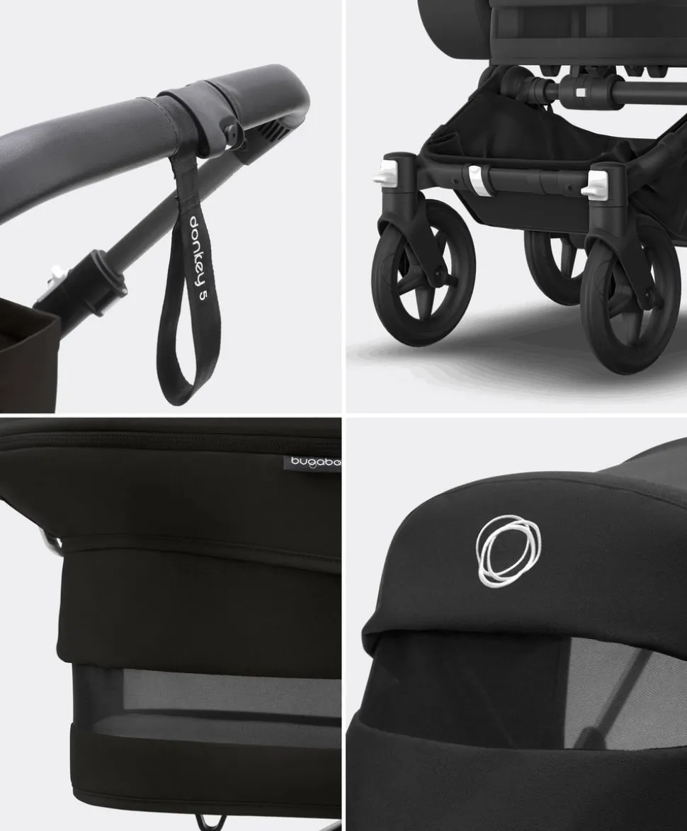 Bugaboo Donkey 5 Duo Pushchair Bundle with Cloud T Car Seat & Base - Black