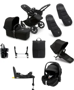 Bugaboo Donkey 5 Duo Pushchair Bundle with Maxi-Cosi Pebble 360 Pro² Car Seat & Base - Black
