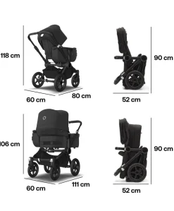 Bugaboo Donkey 5 Mono Complete Pushchair & Carrycot - Midnight Black