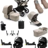 Bugaboo Donkey 5 Twin Pushchair Bundle with Maxi-Cosi Pebble 360 Pro² Car Seat & Base - Taupe
