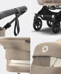Bugaboo Donkey 5 Twin Pushchair Bundle with Maxi-Cosi Pebble 360 Pro² Car Seat & Base - Taupe