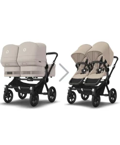Bugaboo Donkey 5 Twin Pushchair & Carrycot with Extension Set - Desert Taupe