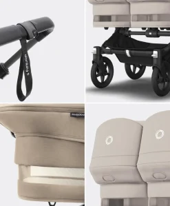Bugaboo Donkey 5 Twin Pushchair & Carrycot with Extension Set - Desert Taupe