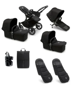 Bugaboo Donkey 5 Twin Pushchair Essential Bundle - Black