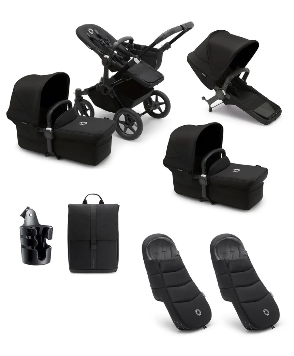 Bugaboo Donkey 5 Twin Pushchair Essential Bundle - Black