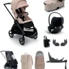 Bugaboo Dragonfly Pushchair Bundle with Cloud T Car Seat & Base - Taupe