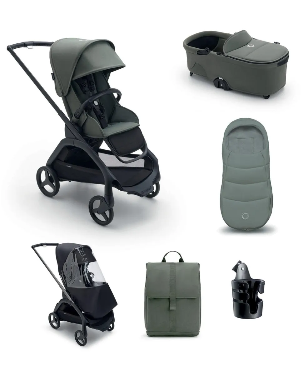 Bugaboo Dragonfly Pushchair Essential Bundle - Forest Green