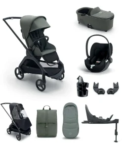Bugaboo Dragonfly Pushchair Bundle with Cloud T Car Seat & Base - Forest Green