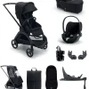 Bugaboo Dragonfly Pushchair Bundle with Cloud T Car Seat & Base - Black
