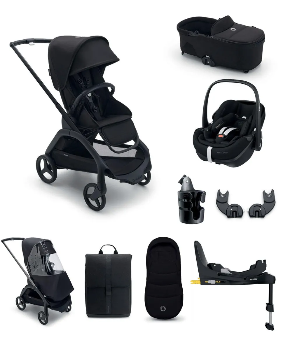Bugaboo Dragonfly Pushchair Bundle with Maxi-Cosi Pebble 360 Pro² Car Seat & Base - Black