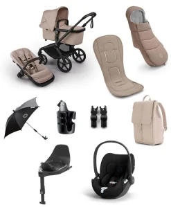 Bugaboo Fox 5 Renew Complete Pushchair Bundle with Cybex Cloud T Car Seat (8 Pieces) - Desert Taupe Melange