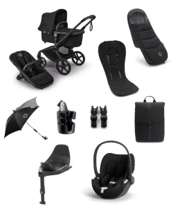 Bugaboo Fox 5 Renew Complete Pushchair Bundle with Cybex Cloud T Car Seat (8 Pieces) - Black