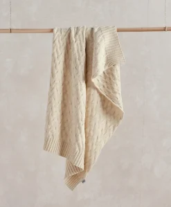 Cable Knit Blanket - Welcome to the World Duckling - Cream