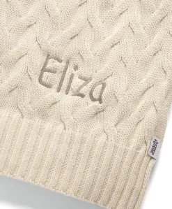 Cable Knit Blanket - Welcome to the World Duckling - Cream