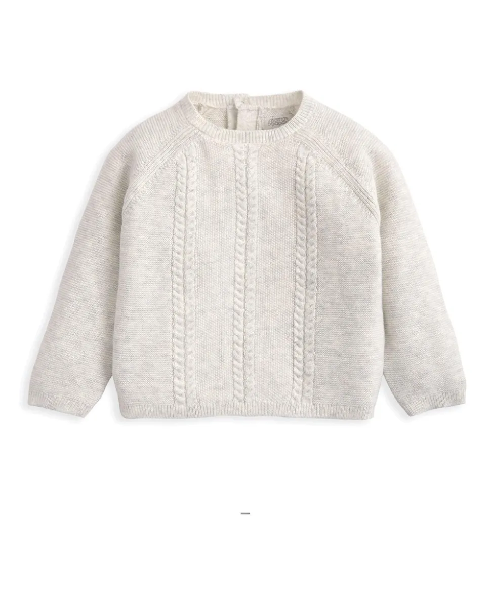 Cable Knit Top & Bottoms Set (2 Pieces) - Grey