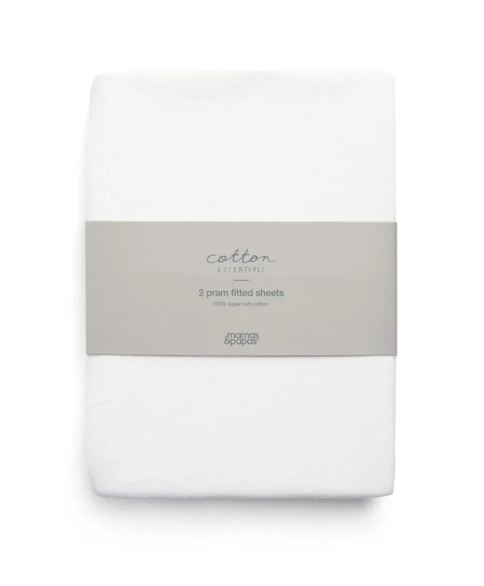 Carrycot/Large Moses Fitted Sheets (2 pack)