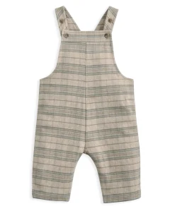 Check Dungarees & Striped Shirt Set (2 Pieces)