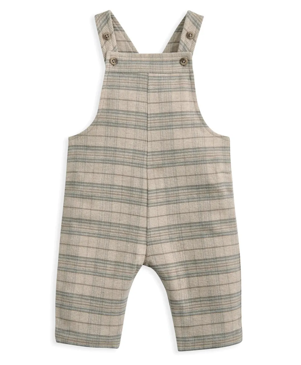 Check Dungarees & Striped Shirt Set (2 Pieces)