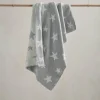 Chenille Blanket - Grey Star