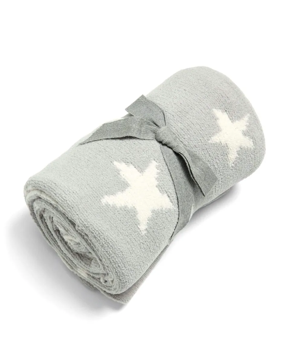 Chenille Blanket - Grey Star