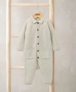 Collared Knit Romper - Oatmeal