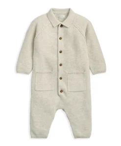 Collared Knit Romper - Oatmeal