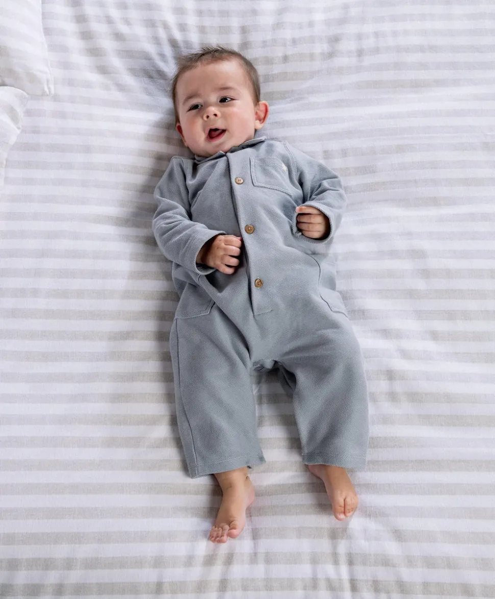 Collared Romper - Blue