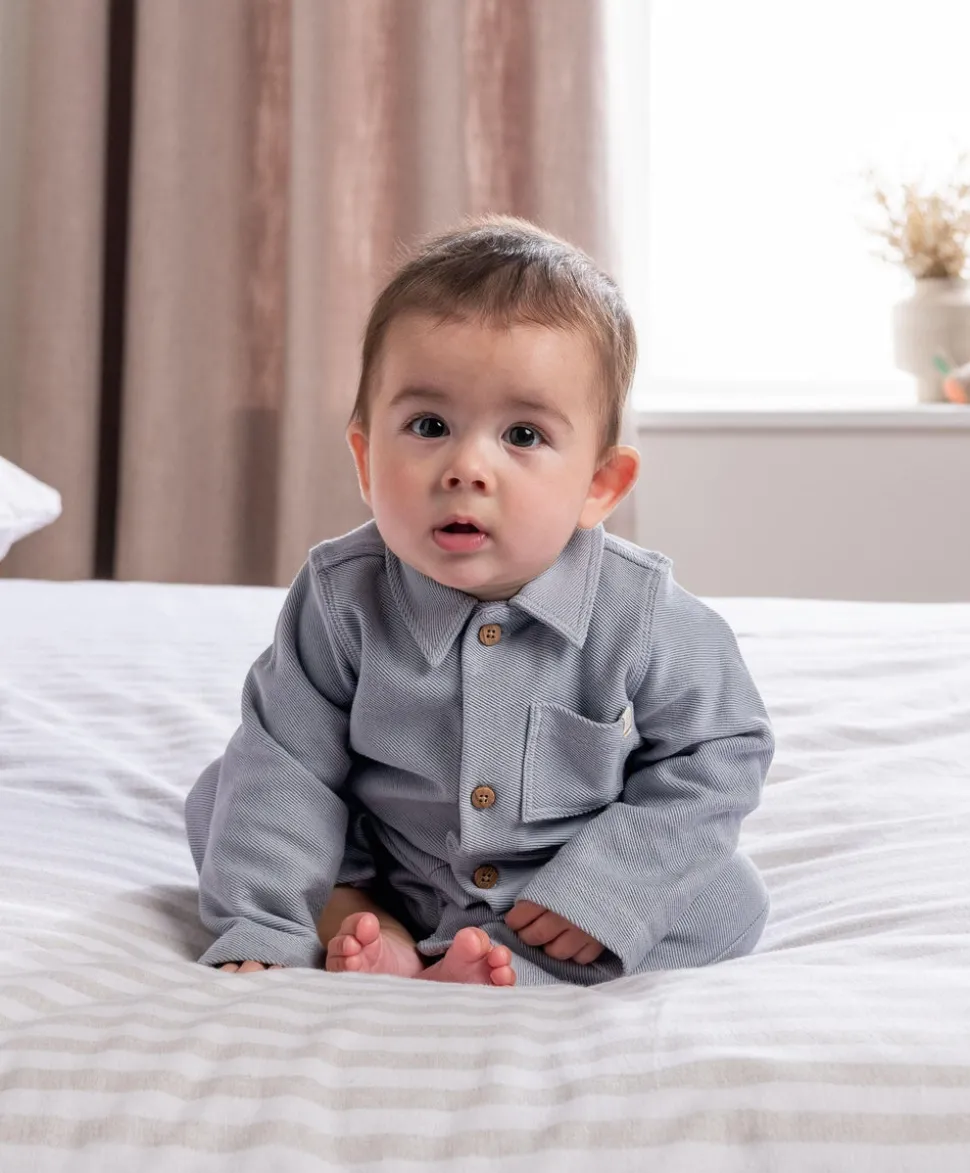 Collared Romper - Blue