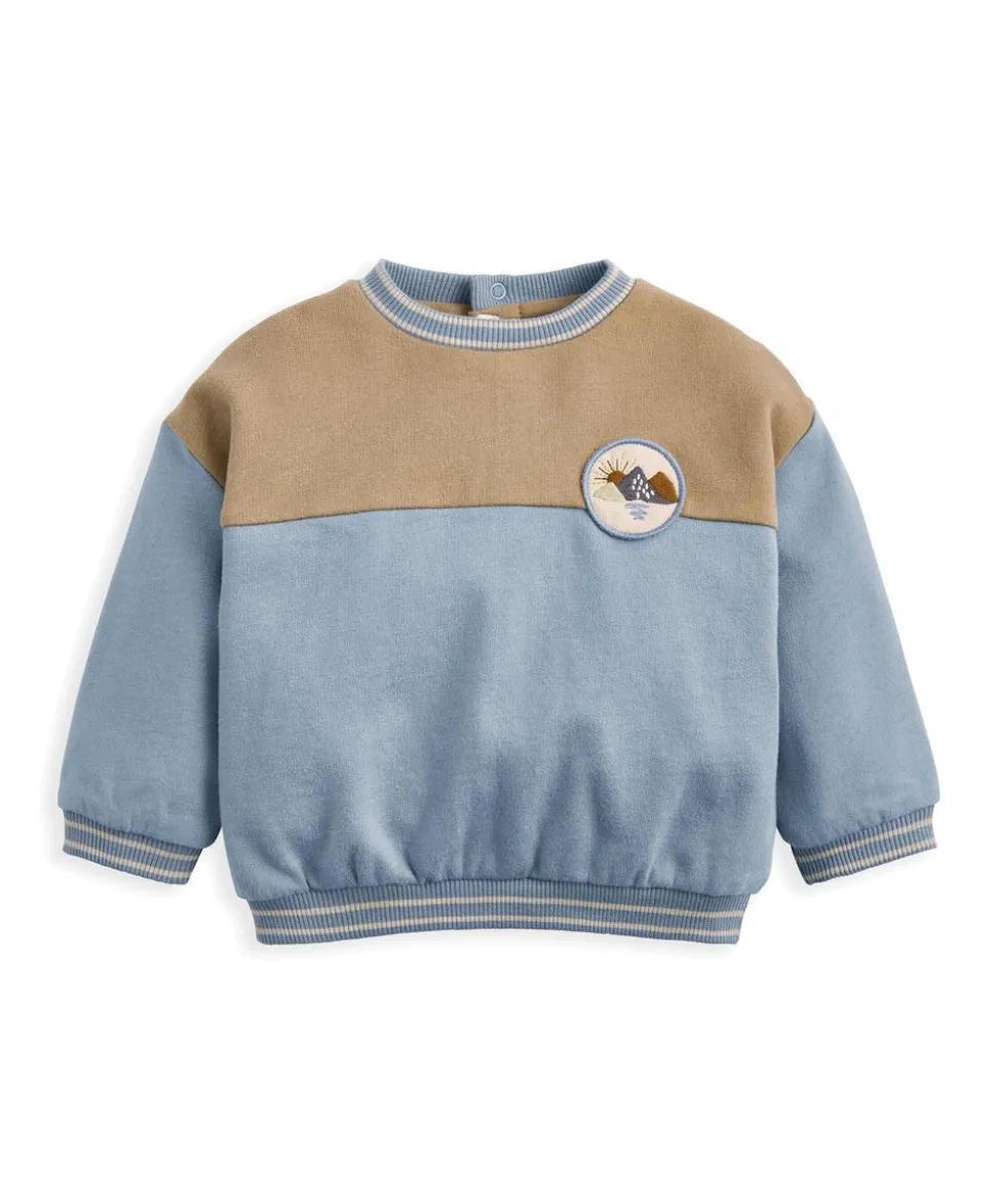 Colour Block Sweatshirt & Leggings Set (2 Pieces) - Beige