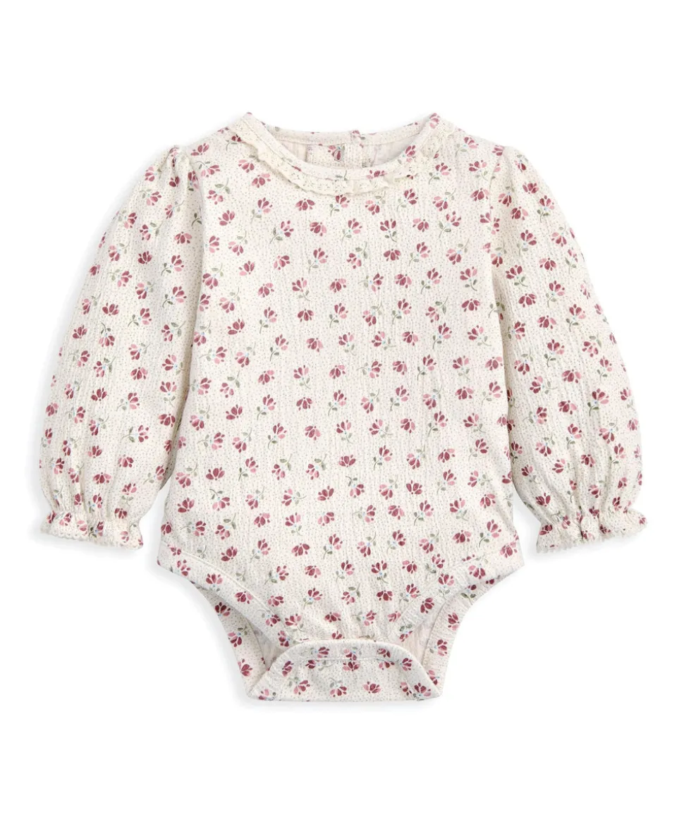 Cord Pinny Dress & Floral Bodysuit Set (2 Pieces)