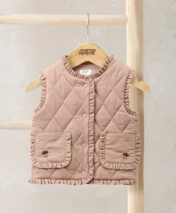 Cord Quilted Gilet – Pink